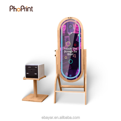 55 Inches Luxury Gold Magic Mirror Photo Booth Touch Screen DSLR Sharing for Event