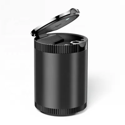 Automotive General Aluminum Alloy Ashtray High Appearance Horizontal Press Cover Ashtray with LED Light