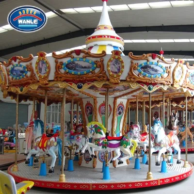 16 Seat Carousel Ride with LED Lights and Music for Amusement Park, Mall, School, Playground and Outdoor Events