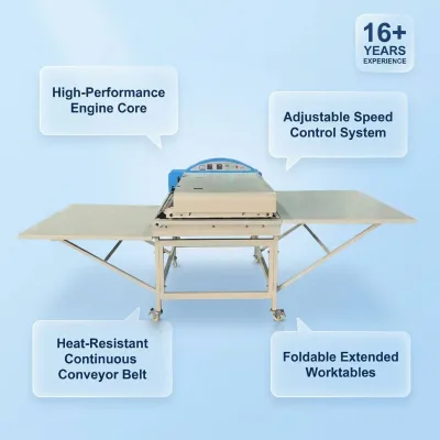 DSMC New Non Woven Fabric Sealing & Fusing Press Machine Engine Core Adjustable Speed 1-Year Warranty for Home Garment Shops Use