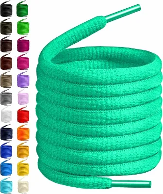 Hot Selling Custom Casual Neon Color Glow Athletic Shoelaces 30 Colors 1/4" Half Round Shoe Laces for Sneakers