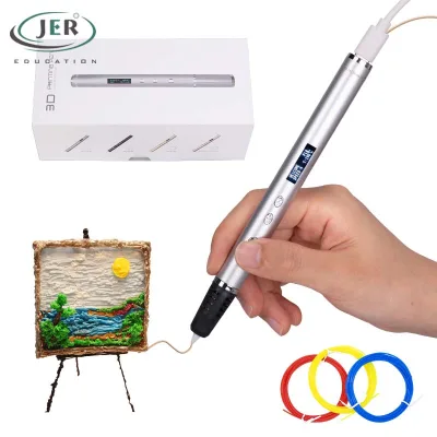 Jer Factory Customized Slimmest 3d Pen Suit for Teenage Adult Drawing Pens STEM Toys 3d Diy Printer Pen Metal 3d Printing Pen