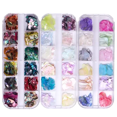 3D DIY Mixed Glitter Sea Shell Nail Decoration Irregular Shape Nail Pearl Sequins Shell Rhinestones Charms
