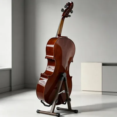 Wholesale 18 Inch A-Frame Folding Cello and Guitar Stand with Rubber Pads and Black Walnut Wood Finish