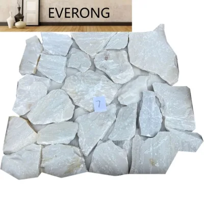 Natural Crystal White Marble Random Free Style Stone Veneer Crazy Wall Loose Stone Panel Tile Dry Stack Wall Cladding