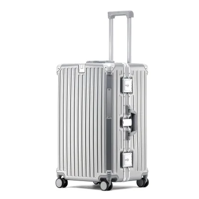 20 Inch Aluminum Trolley Suitcase Waterproof Metallic Cabin Luggage Suitcase Trolly Travel Bag With Wheels for Business Travel