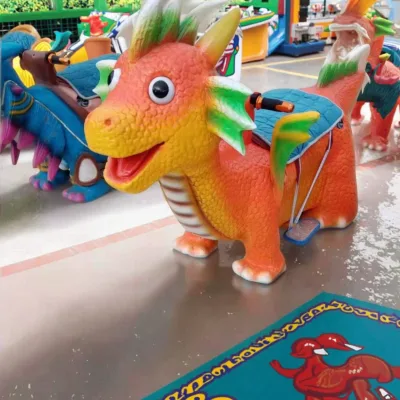 Outdoor Indoor Adventure Park Kiddie Rides Electric Dinosaur Model Metal and Wooden Construction for Public Theme Parks