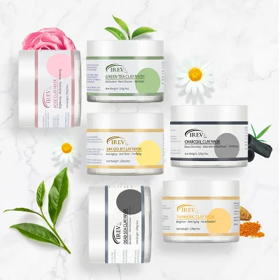Dead Sea 24K Mud Mask Cleansing Facial Clay  Acne Treatment Remove Blackheads Turmeric Green Tea Clay Mask