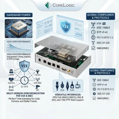 IEEE 1588v2 PTP NTP Time Server with SFP RJ45 PPS ToD RS422 RS232 IRIG-B Output GPS Beidou Master Time Server
