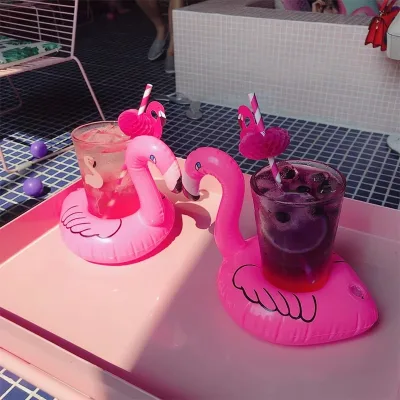 Inflatable PVC Drink Holder for Swimming Pool Kids Floats with Drink Cup Stand Beverage Bottle Coasters Float Toy