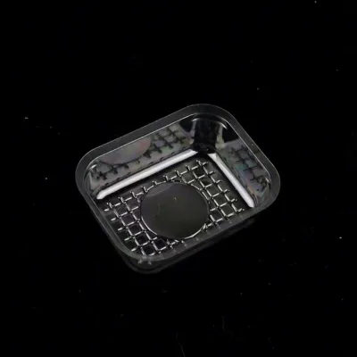 Clear Recyclable Eco-friendly Small Square Blister PET Tray for Biscuits Cookies Cake Pizza Bread & Sandwich