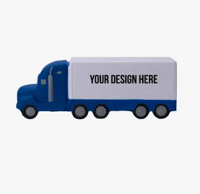 Custom Logo Printed Semi Truck Stress Balls Promotional PU Foam Squeeze Reliever for Logistics Company Giveaway