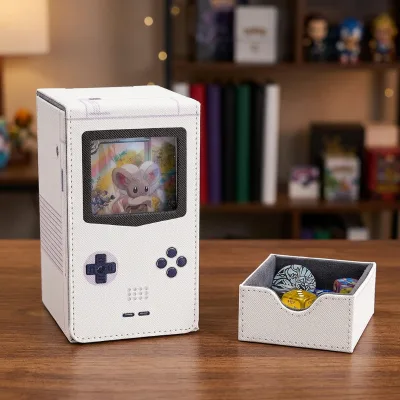 Wear Resistant Pu Magnetic Card Deck Holder Transparent Display Window Portable Sports Card Travel Organizer for Gamers