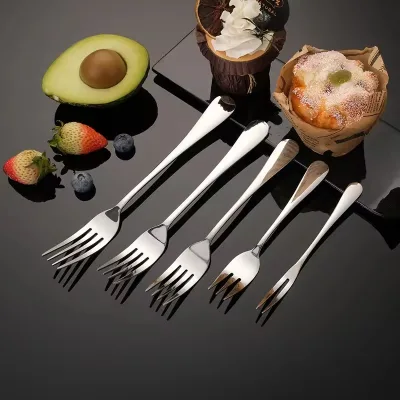 Daily Use Stainless Steel Table Forks Appetizer Dessert Salad Fork Mini Fruit Cocktail Forks