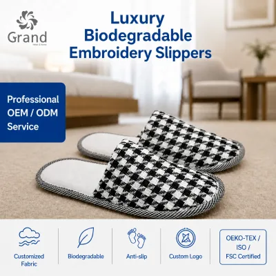 Wedding Guest Favor Non-Skid Washable Disposable Slipper Custom Colors for Events Parties Corporate Giveaways Hotel Supplies