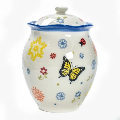 Butterfly Series Eco-Friendly American Style Customizable Ceramic Sealed Jar for Sugar & Pepper
