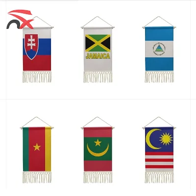 High Quality Multi Country Flag Tassel Wall Hanging Banner National Day Election Souvenir Pennant for Home Decoration