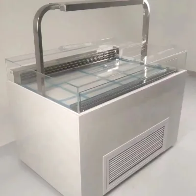 Top Glass Auto Defrost Island Showcase Supermarket Island Counter Ark
