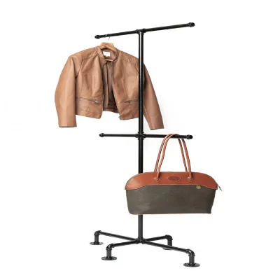 Industrial Clothing Rack with Cast Iron Pipe Fittings 1/2''