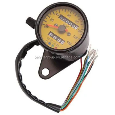 HF BENMA Vintage Cafe Racer LED Indicator Speedometer Gauge Instrument for CG GN Motorcycle Modification
