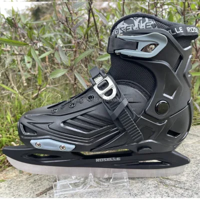 Most Popular Impactive Resistance Plastic Hard Shell Adjustable Sizes Ice Skates Shoes for Adult