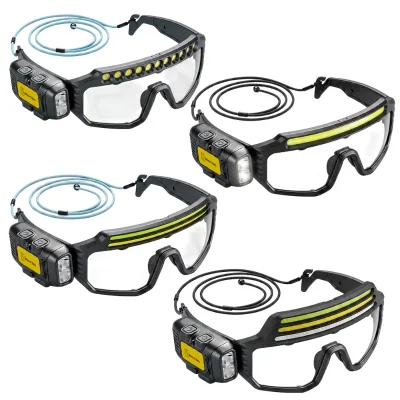 Professional Outdoor Headlamp Rechargeable LED Headlight Long Lasting Lithium Battery Comfy Silicone Headband for Work Repair
