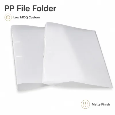 Custom Matte PP A4 Translucent 2-Ring Binder File Folder Frosted Document Organizer for Office School Stationery