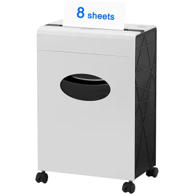Maquina Trituradora De Papeles P-4 Level 8 Sheets Waste Paper Shredder Machine In Guangzhou With 17 Pull Out Bin