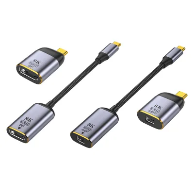 Type C to DP/mDP Adapter Plug Converter Projection 8k 60Hz USB C Male to Female for HD Video Projection Screen