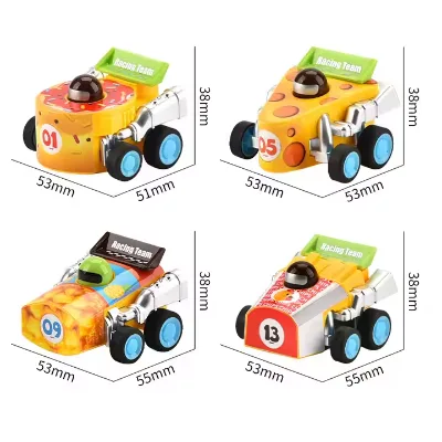Mini Plastic Sliding Toy Car Racing Pull Back Simulator Diecast Vehicles Model for Kids