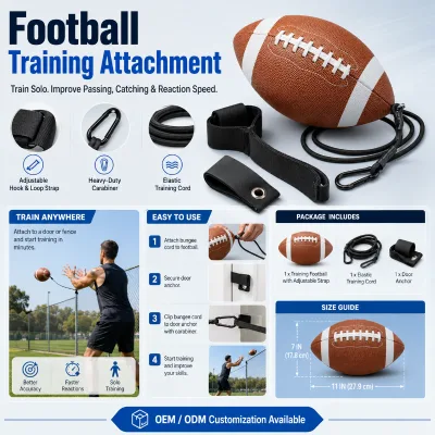 High Quality Custom Logo Printed American Football New Style Adjustable Football Throwing Trainer for Training