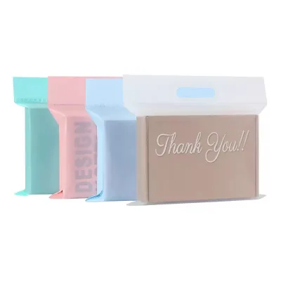 Pastel Color Poly Mailers with Handle, 120 Micron Thick Self Seal Waterproof Shipping Bags