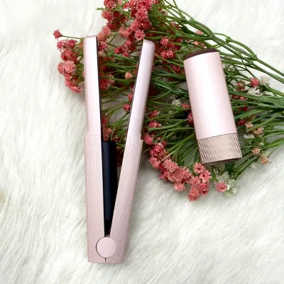 Titanium USB Wireless Mini Cordless Hair Straightener with Strong Hold Herbal Flat Iron