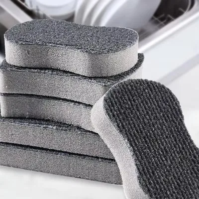 Wholesale Sponge Wear-resistant Special Thick Square Block Double-layer Scouring Pad Durable for Kitchen Cleaning