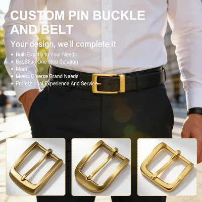 Manufacturer Direct Sales High Quality 25mm/30mm/35mm/40mm Custom Logo Polish Pin Solid Brass Belt Buckle