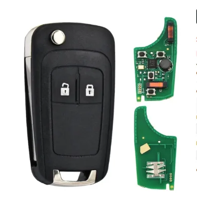 2 Buttons Semi-Smart Car Key Fob with ID46 Chip 433mhz for Chevrolet Buick Opel Black ABS