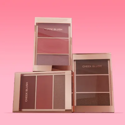 Three-Color Vegan Blush Contouring Highlighter Powder Palette Brightens Eyes Multi-Functional 3-in-1 Face Makeup