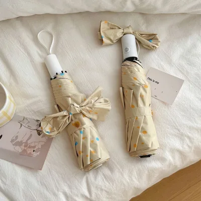 Custom Full-Automatic Uv Travel Umbrella for Women 3-Folding Windproof Sun Protection Digital Printing Logo 8k Paraguas