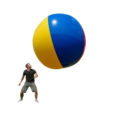 In Stock Giant rainbow Print Outdoor Ball Inflatable Rainbow-glossy Panel Ball for Outdoor Tropical Theme
