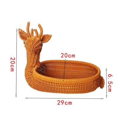 New sells rattan like woven basket snack storage basket to display creative fruit basket