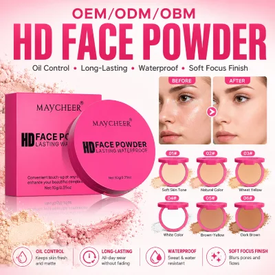 MAYCHEER OEM ODM OBM Factory Direct Wholesale Pressed Powder Whitening Oil Control Waterproof Sweatproof Makeup Setting
