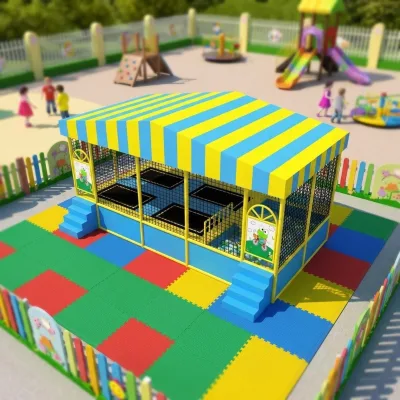 Indoor/Outdoor Trampoline Sunshade-Safe for Parent-Child Interaction Free Jumping Entertainment Customizable Size Heavy-Duty