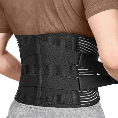 Unisex Adjustable Anti-skid Lumbar Support Belt Breathable Back Support Polyester Nylon Sciatica Lower Back Pain Relief 6 Stays