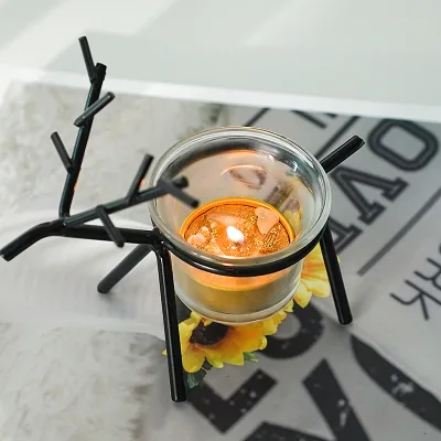 Iron Candle Stand Deer Iron Simple Home Decor Candlestick Desktop Ornament