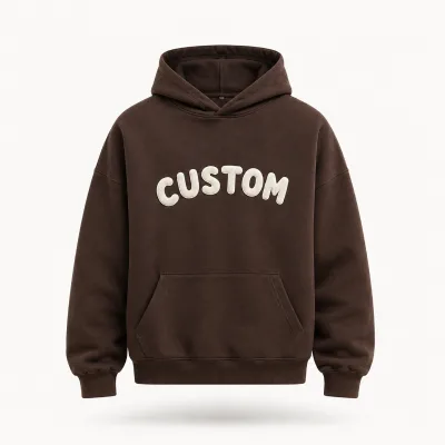 Wholesale Heavyweight 100% Cotton Terry Mens Loose Pullover Hoodie Winter Casual Solid Knitted Breathable Silk Screen Printed
