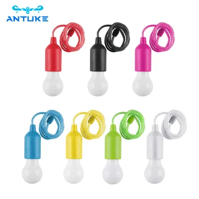 AAA Battery Powered LED Indoor Outdoor Pull Cord Light Portable Colorful Hanging Rope Lamp IP54 for Home Tent Camping Hiking