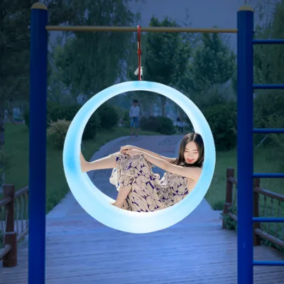 Luminous Swing Motif Lights Yoga Room Hanging Chair Garden Patio Swing Mall Ornaments Cradle Stand Bracket
