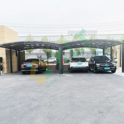 Elegant High Snow Load Aluminium Carports PC Membrane Sheet Roof Steel Metal Canopy Pergola for Garden