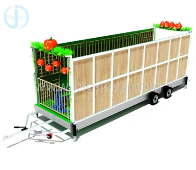 Mobile Trailer Mounted Unpowered Animal Race Amusement Rides Custom Theme Playground Equipment