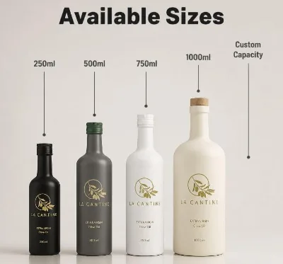 Customized Logo Matte Amber Glass Empty Olive Oil Bottles 750ml 500ml High Quality Boli Brand with Air Locked Cap Sealings
